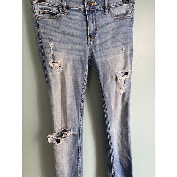 Hollister Light Blue Denim Ripped Skinny Jeans 0s - Picture 3 of 6